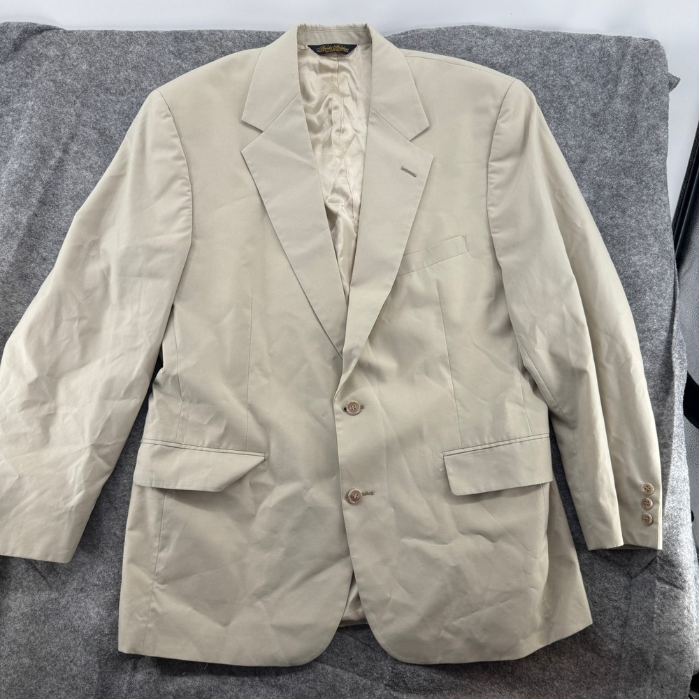 Brooks Brothers Blazer Mens 42 Beige Two Button Sport Coat Made in USA - Picture 5 of 16